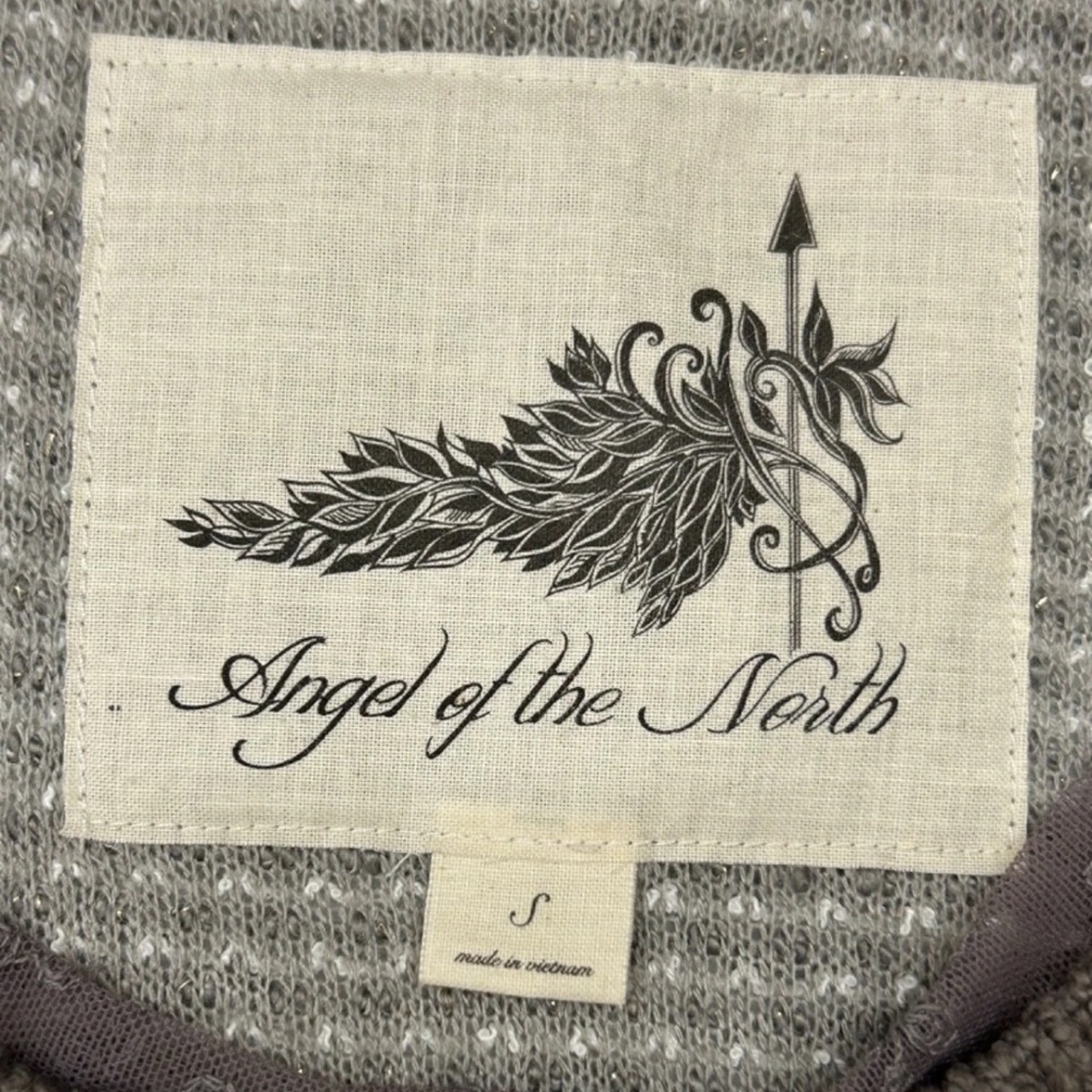 Anthropologie Angel of the North Sweater Women Small Cream Brown Art to Wear - Picture 10 of 11